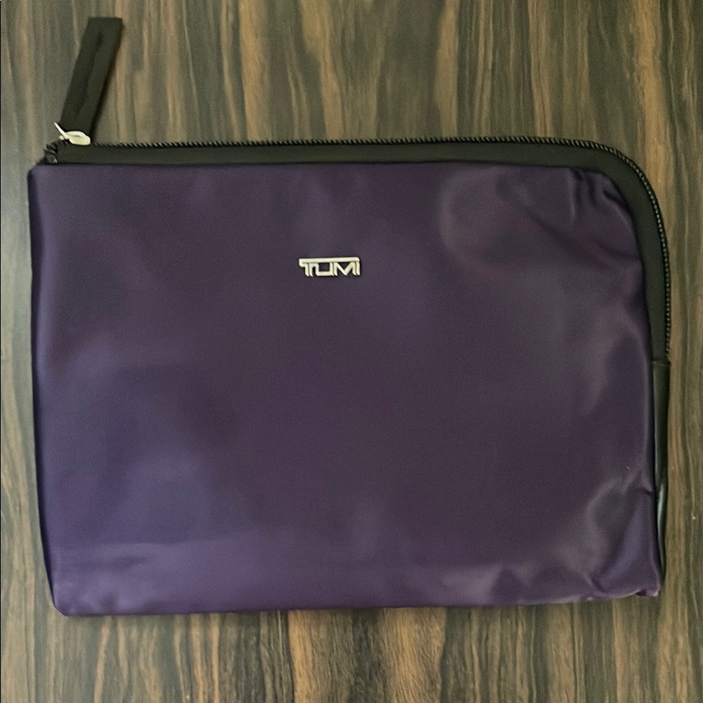 TUMI for Delta Purple Nylon Zip Pouch Toiletry Bag